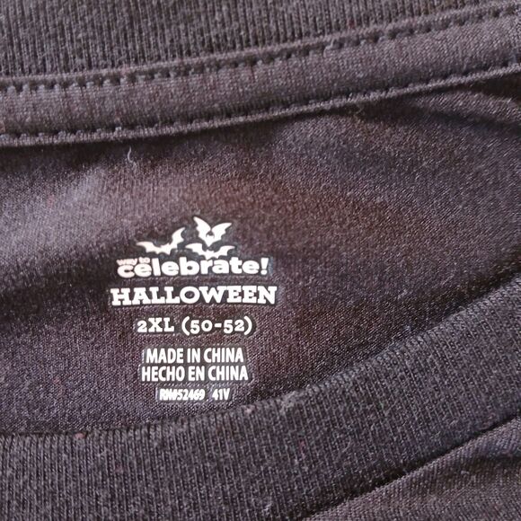 Celebrate Halloween Skeleton Shirt 2XL Black Long Sleeve Halloween Costume Top - Picture 4 of 6